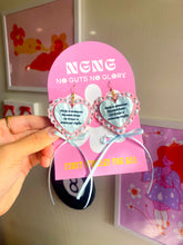 Load image into Gallery viewer, She Gets the Job Done heart earrings