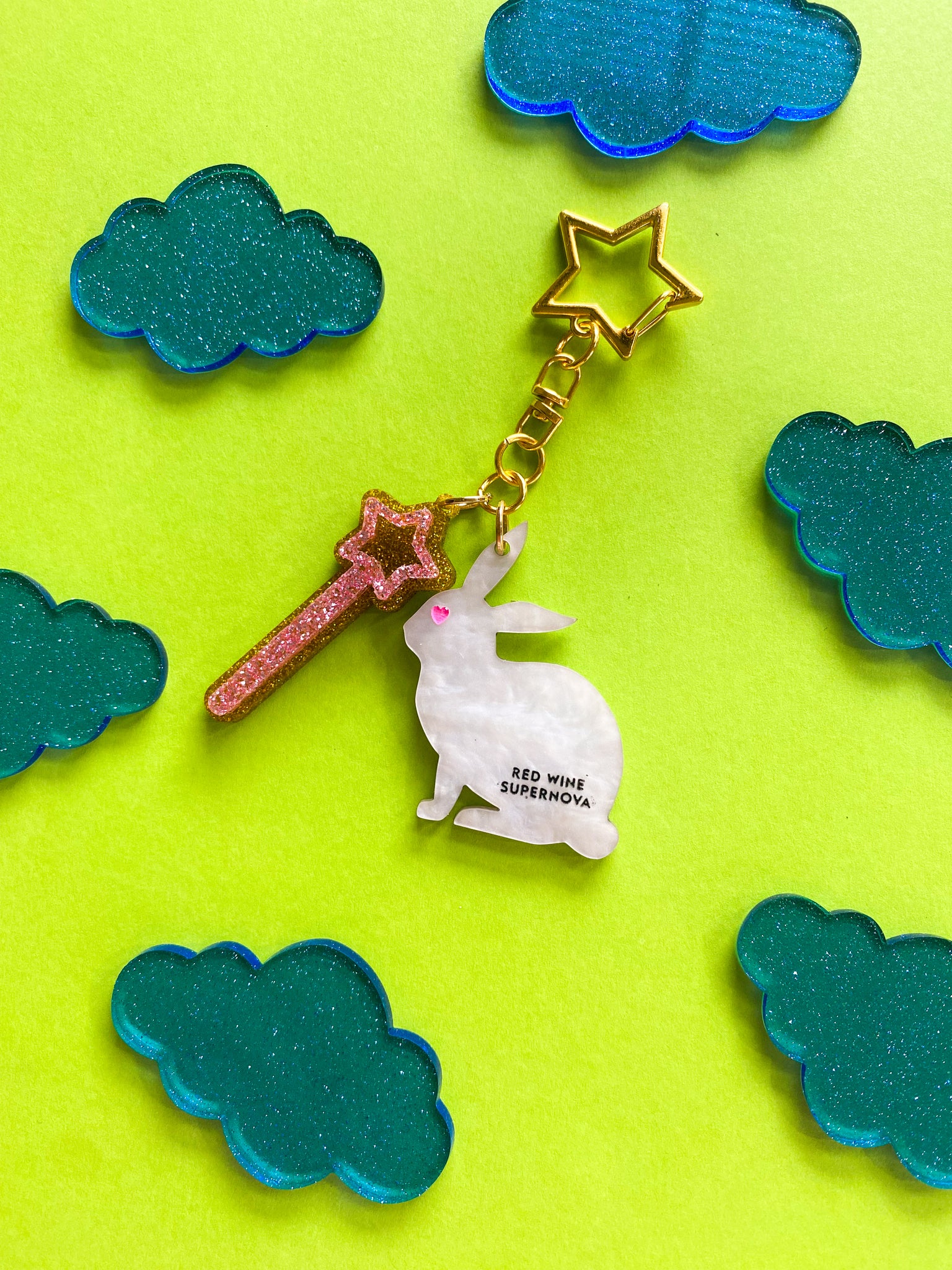 Wand & a Rabbit Keychain – shopnogutsnoglory