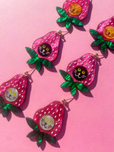 Load image into Gallery viewer, Cat in Fruit Hat earrings
