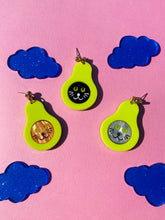 Load image into Gallery viewer, Cat in Fruit Hat earrings
